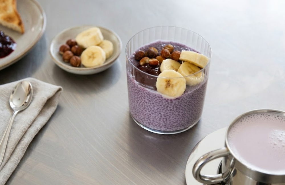 pudding chia ube recette maison
