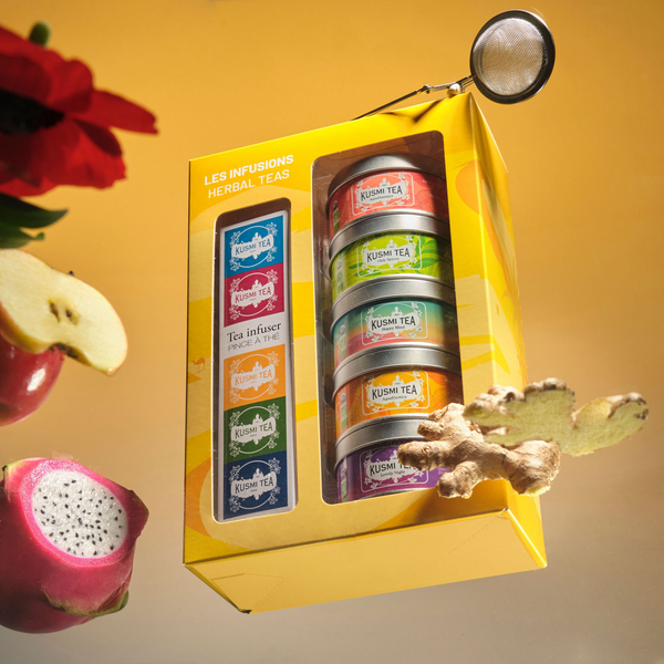 Coffret Les Infusions bio avec une pince à thé