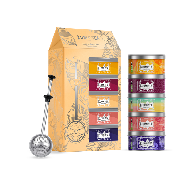 Organic Herbal Teas Gift Set with tea infuser