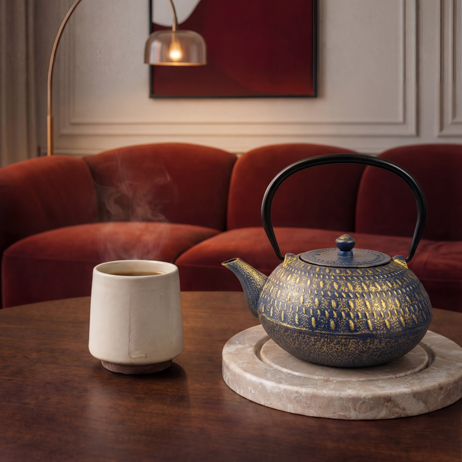 1l Cast Iron Teapot Stripes