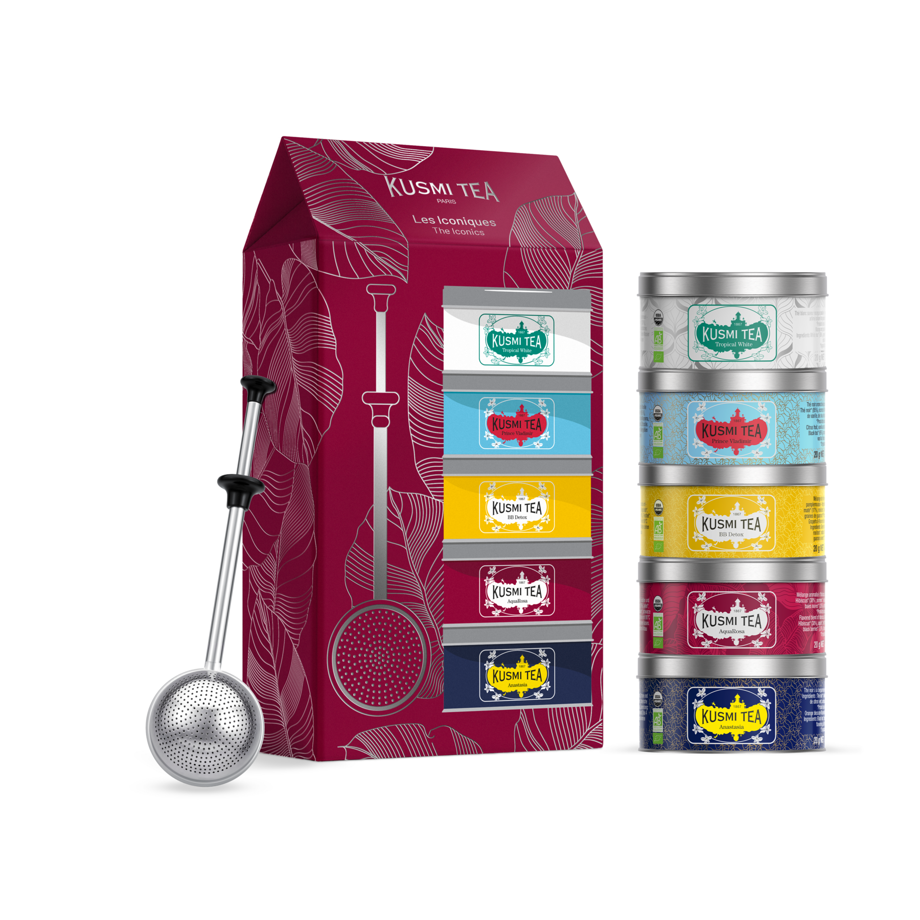 Organic Iconic Blends Gift Set – 5 Miniatures Loose Leaf Tea with