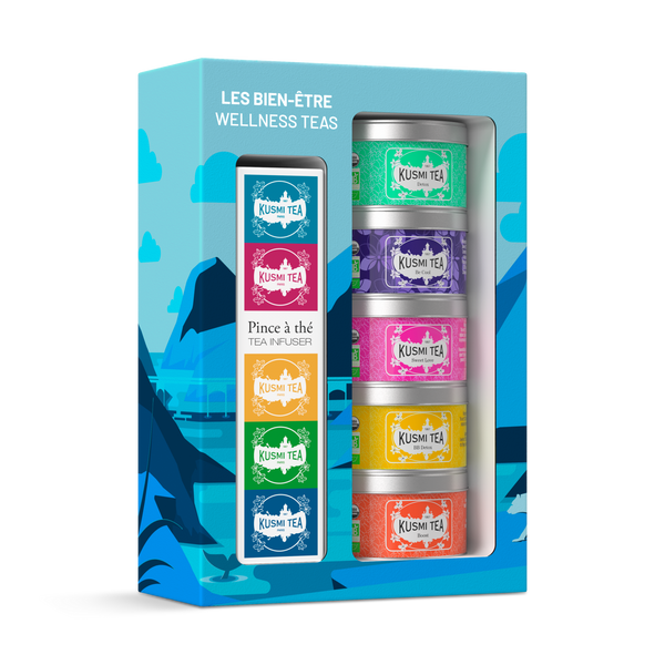 Coffret Les Bien-Être bio avec une pince à thé