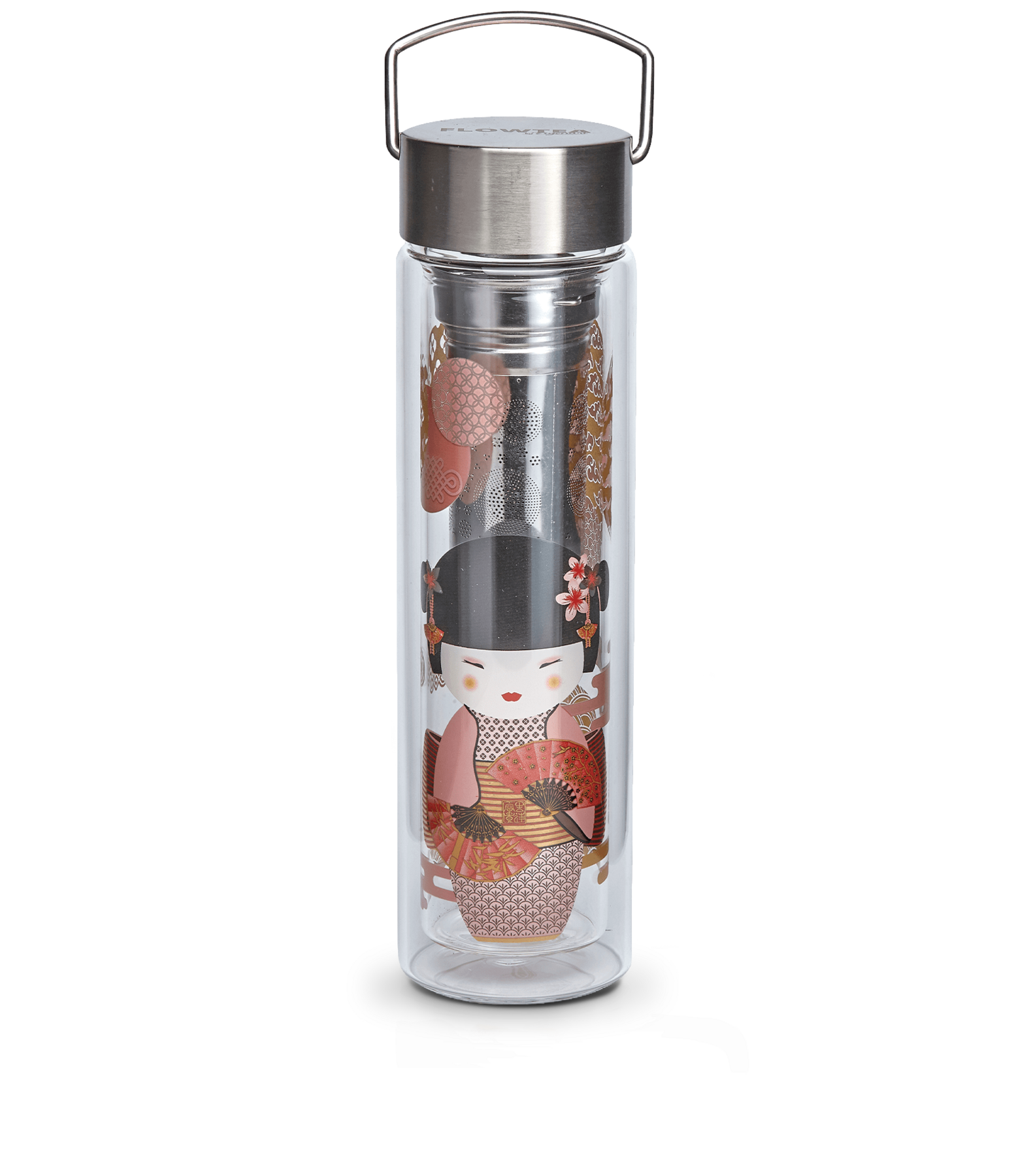 Doppelwandige Teeflasche aus Glas, 35 cl