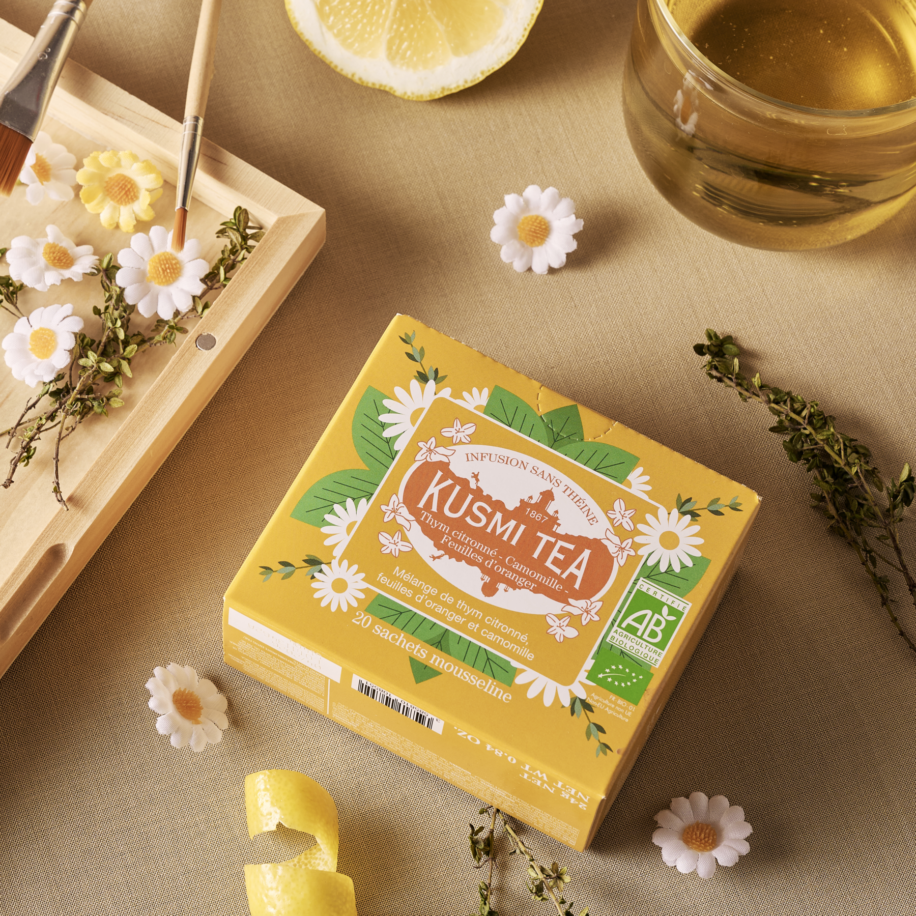 Zitronenthymian, Kamille, Orangenbaumblättern