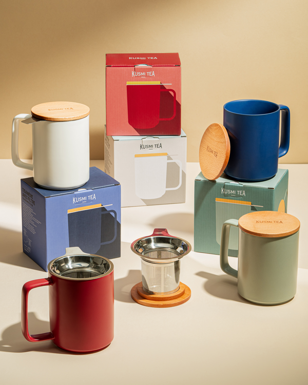 Teebecher aus Porzellan mit Filter 48 cl