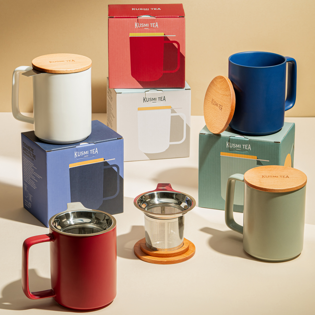 Teebecher aus Porzellan mit Filter 48 cl
