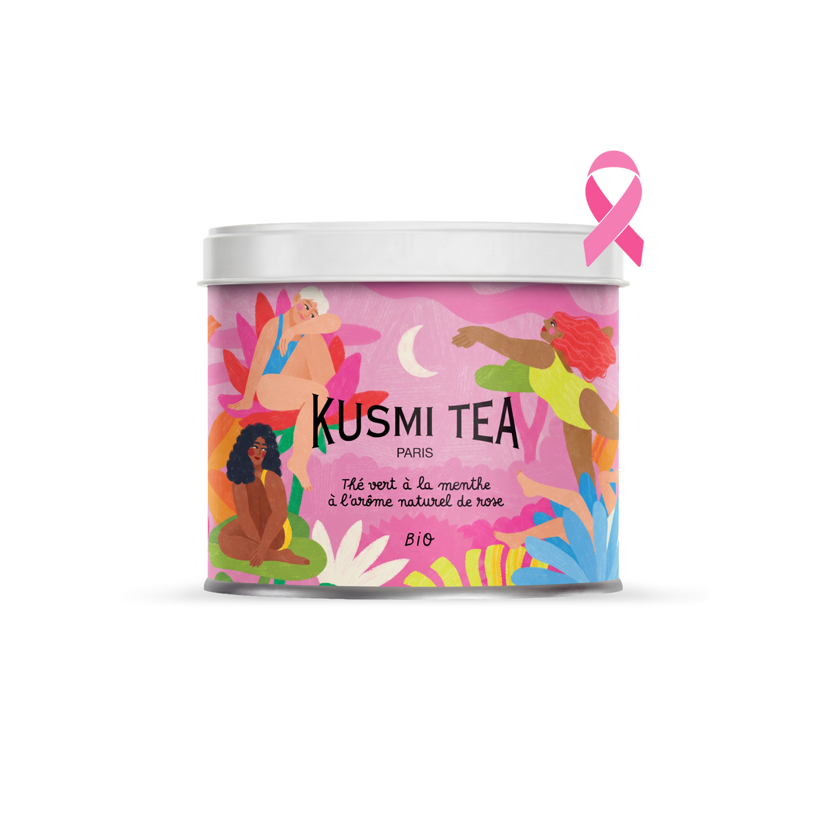 Organic mint green tea with natural rose flavor
