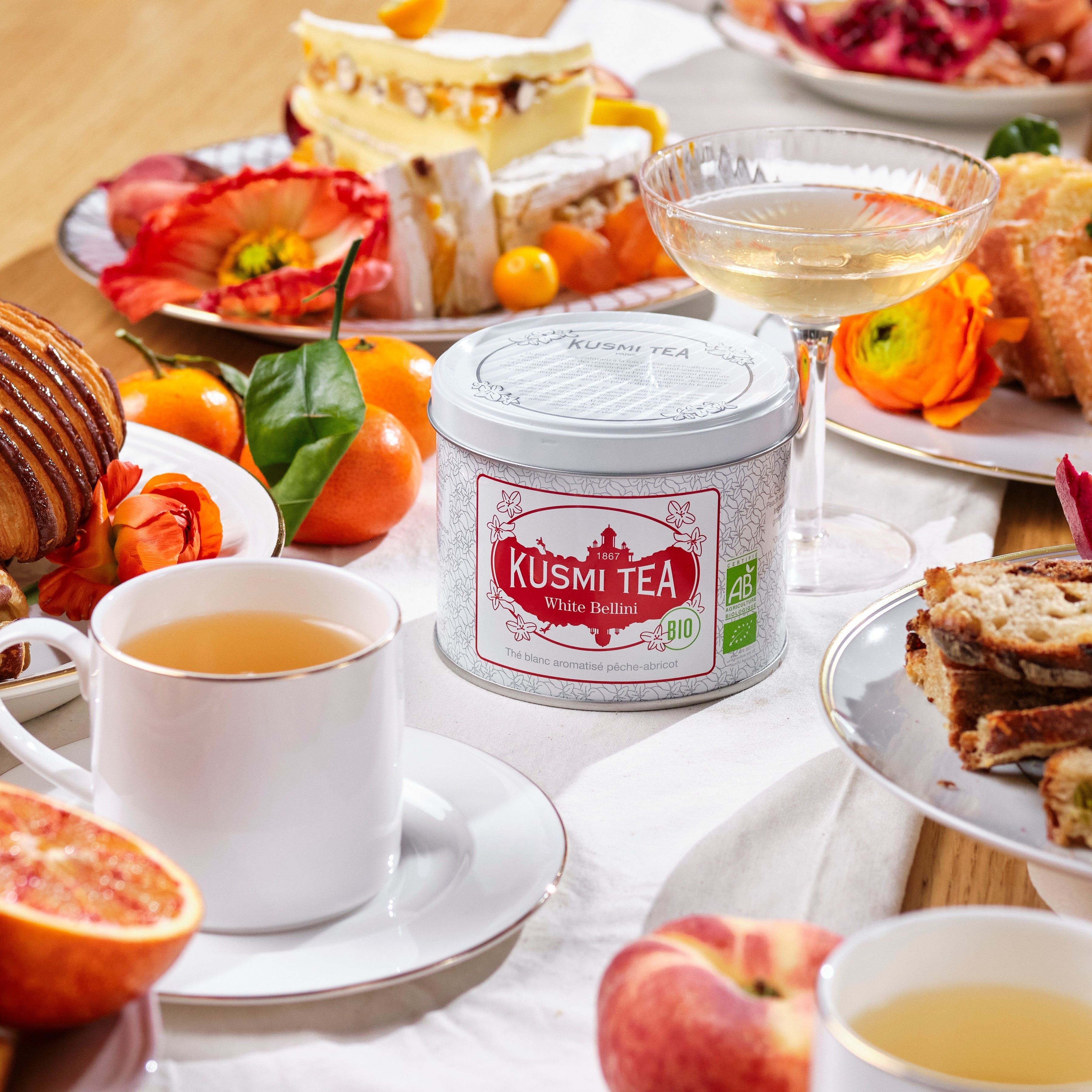 クスミティ　ホワイトベリーニ&アクアフルッティ Everything you need to know about white Bellini | Kusmi Tea