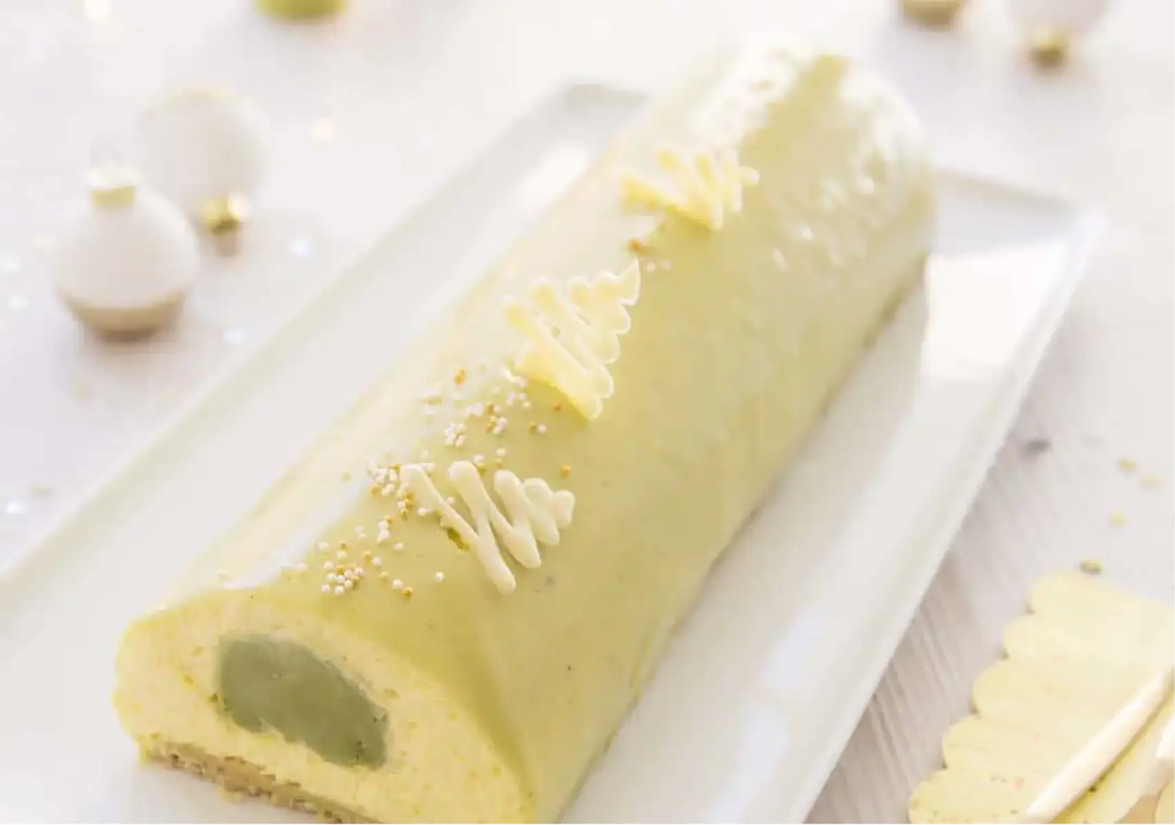 Recette : Bûche de Noël glacée au matcha et au chocolat