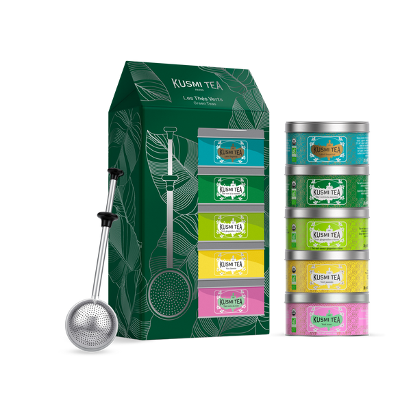 Organic Green Tea Gift Set with tea infuser