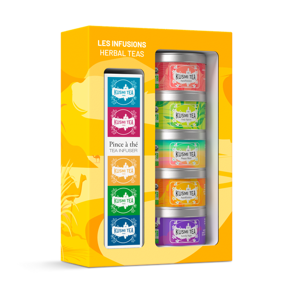 Coffret Les Infusions bio avec une pince à thé