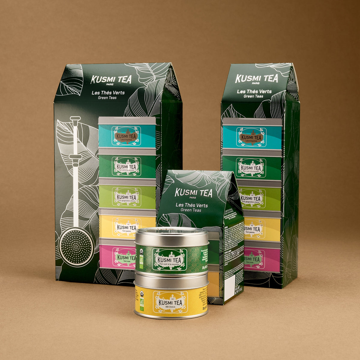 Coffret Les Thés Verts bio – 5 miniatures de thé vert en vrac
