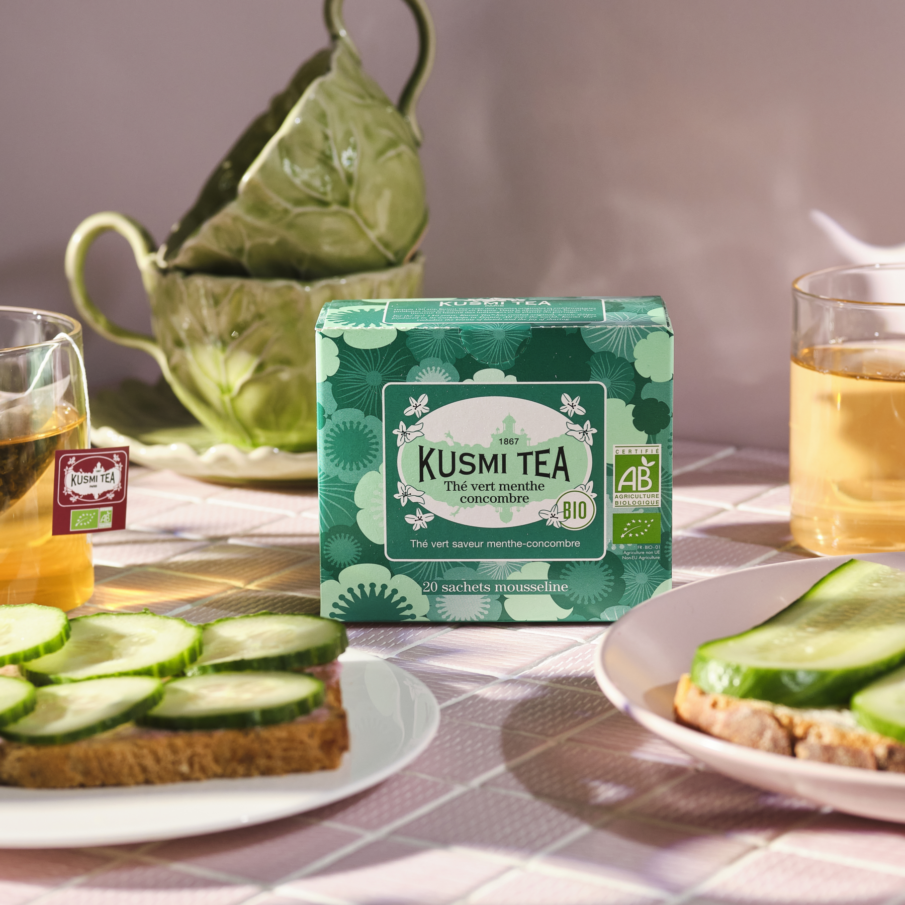 Cucumber-mint green tea