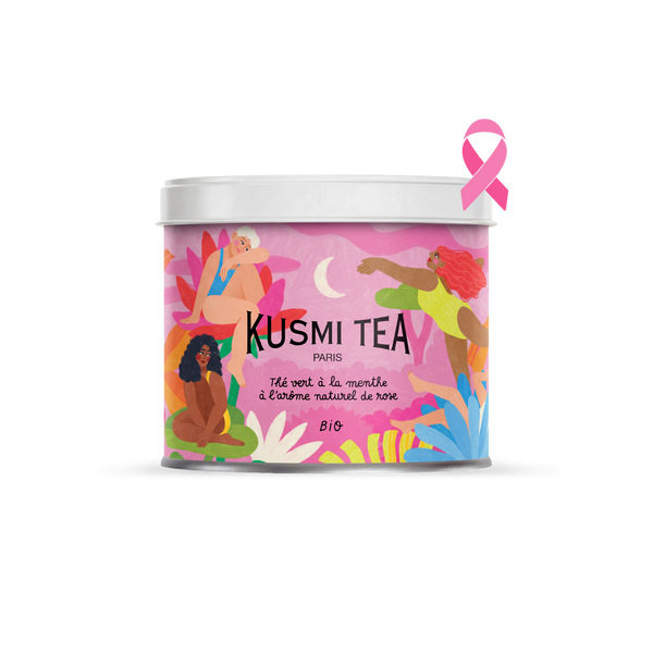 Organic mint green tea with natural rose flavor