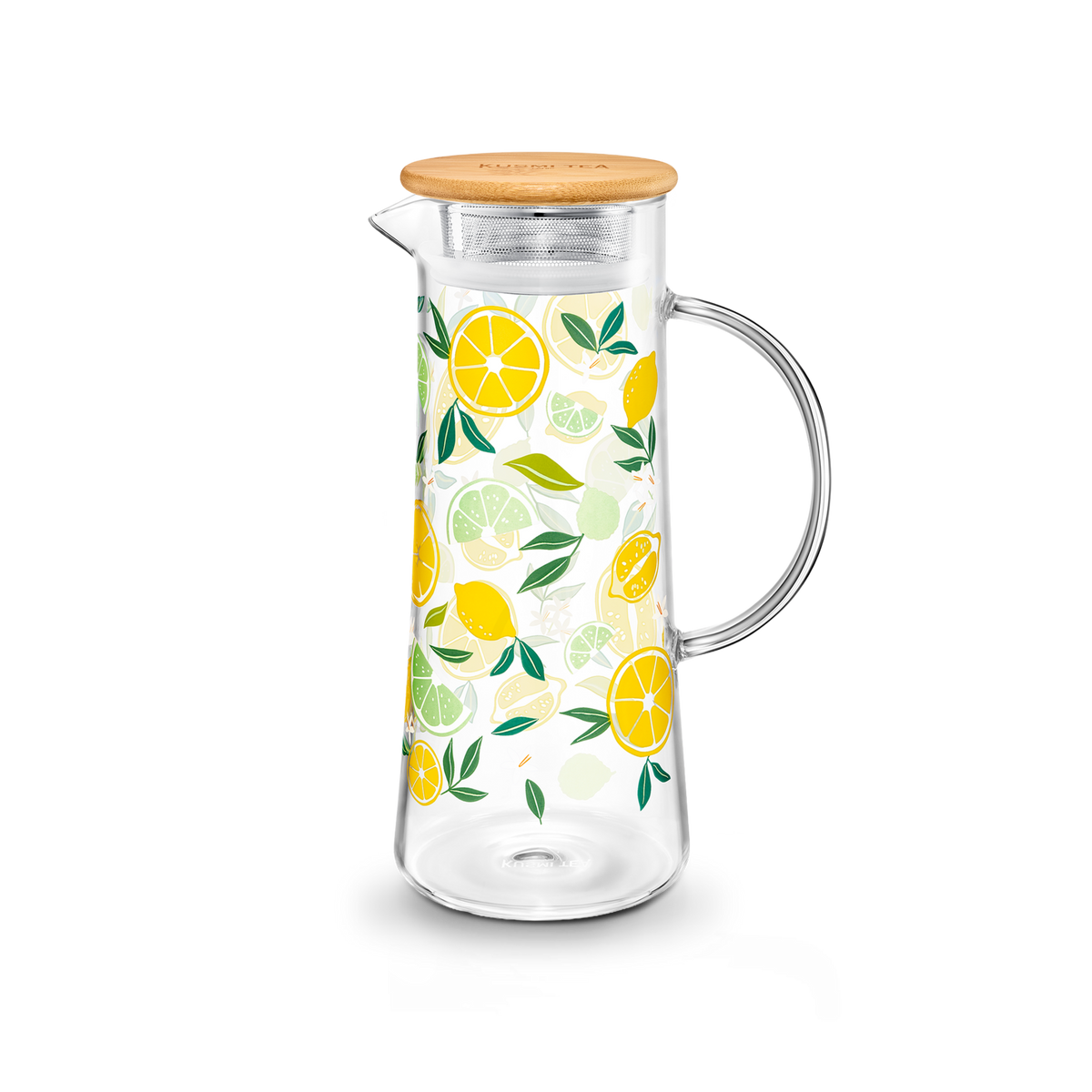 KTQUICK Carafe Verre 3 L – Grande Capacité Avec Couvercle Pétale Inox – Thé Froid/ Chaud, Jus, Eau Infusée – Famille & Fête