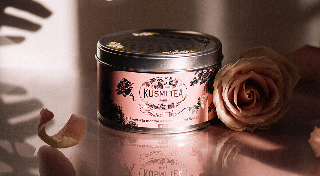 Thé vert à la menthe à l'arôme naturel de rose - Kusmi Tea