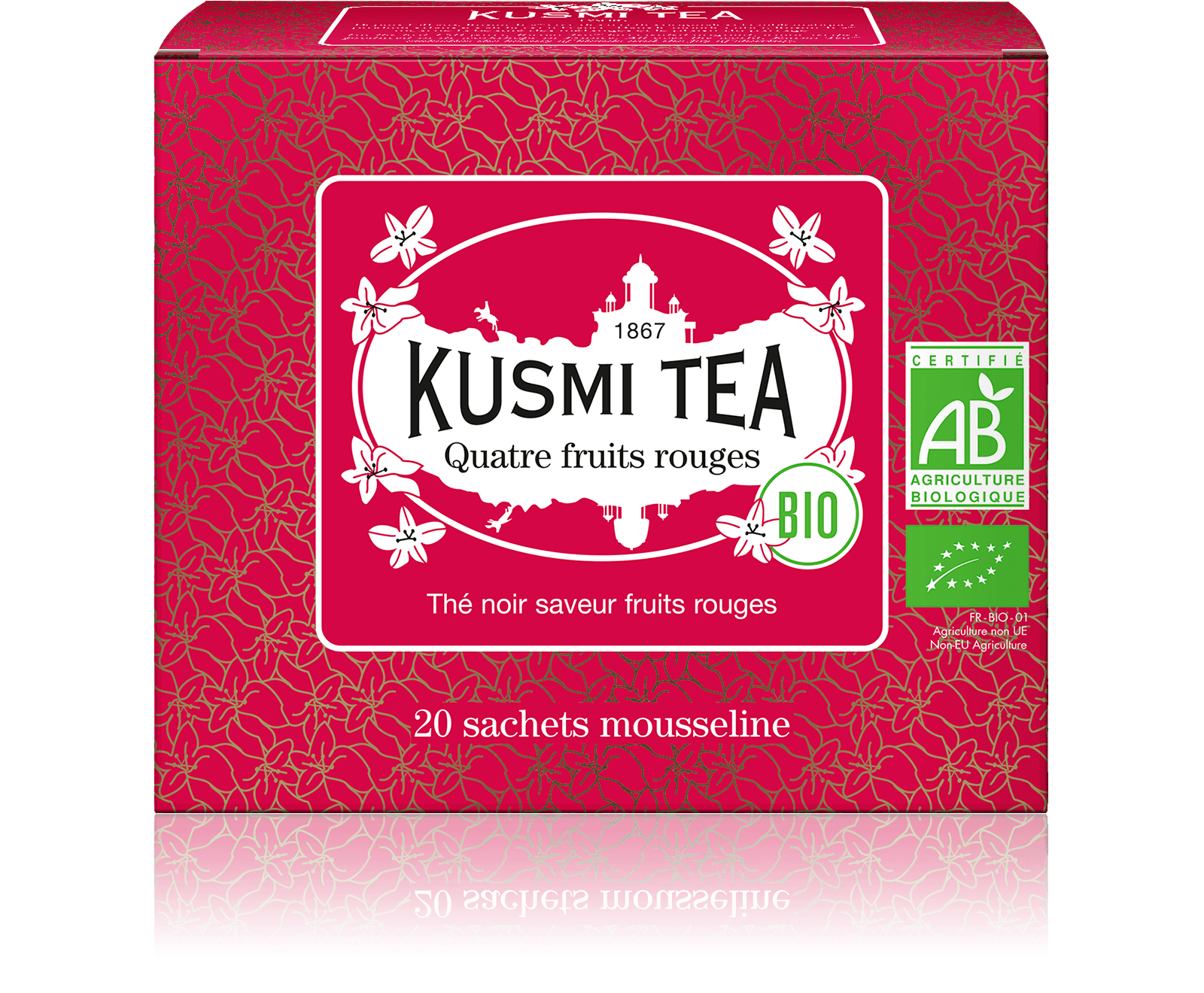 Thé noir, fruits rouges - Sachets de Thé Bio - Quatre Fruits Rouges bio - Kusmi Tea