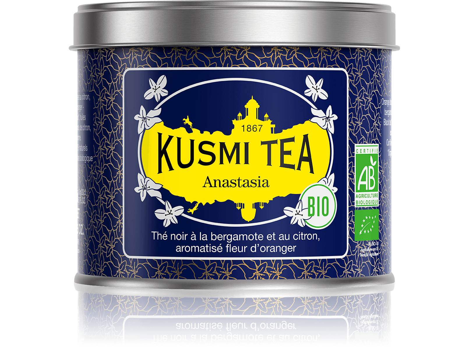Anastasia bio - Thé noir earl grey, citron - Boîte de thé en vrac - Kusmi Tea