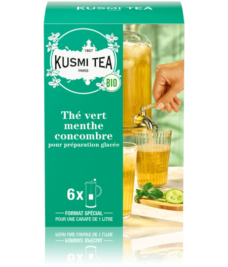 Thé vert menthe concombre bio - Thé vert saveur menthe-concombre - Sachets de thé bio - Kusmi Tea