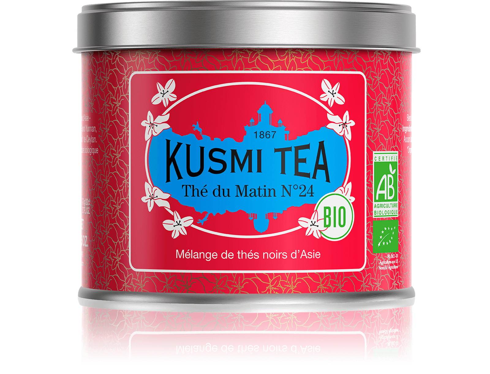 Thé du matin N°24 bio - Mélange de thés noirs d’Asie - Boite à thé en vrac - Kusmi Tea