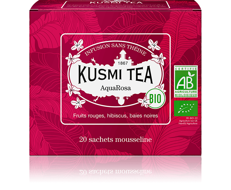 AquaRosa Infusion de fruits bio - Infusion hibiscus, fruits rouges - Sachets de thé - Kusmi Tea