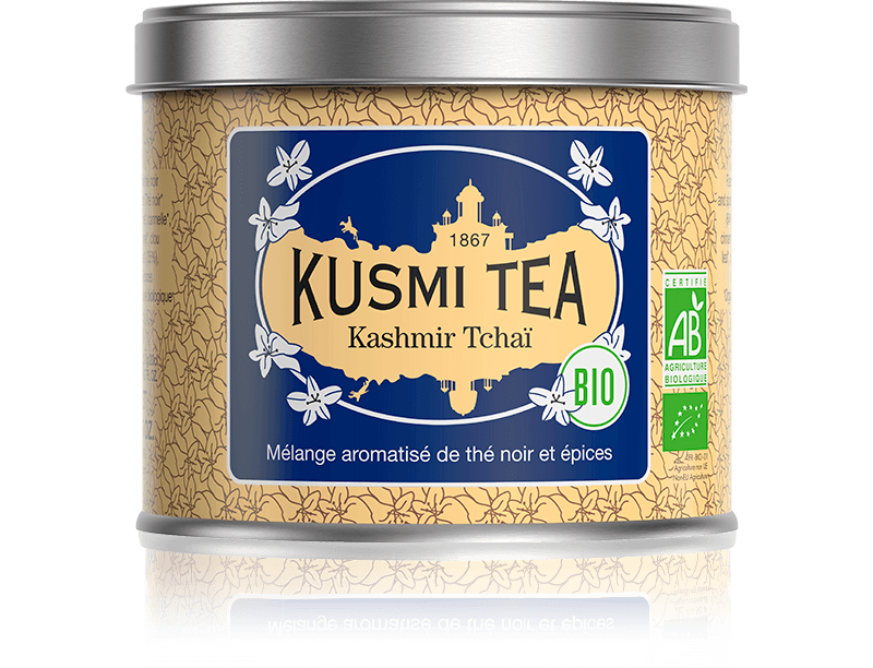Kashmir Tchaï bio - Mélange aromatisé de thé noir et épices - Boite à thé en vrac - Kusmi Tea