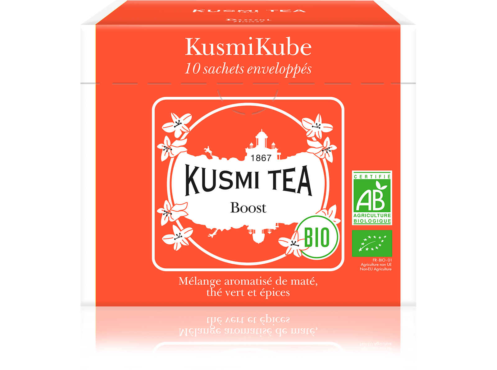 Boost bio - Mélange aromatisé de maté, thé vert et épices - Sachets de thé - Kusmi Tea