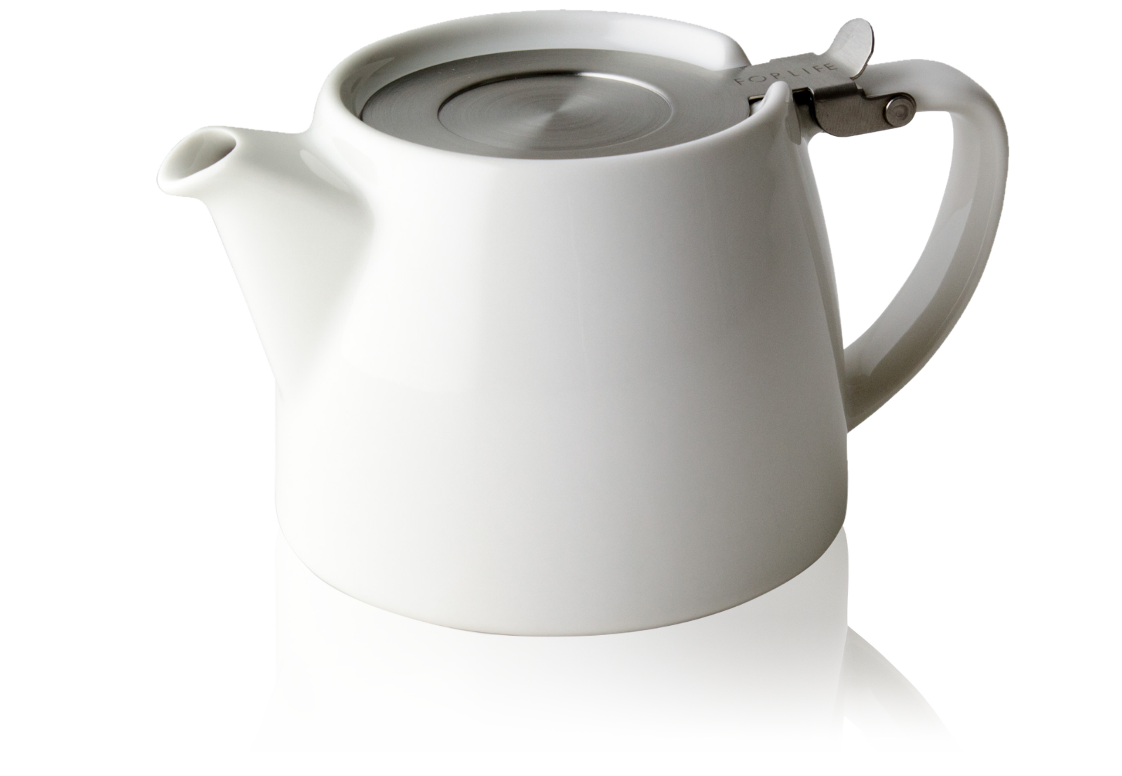 Théière Stump en céramique blanche avec filtre à thé de 0,4L