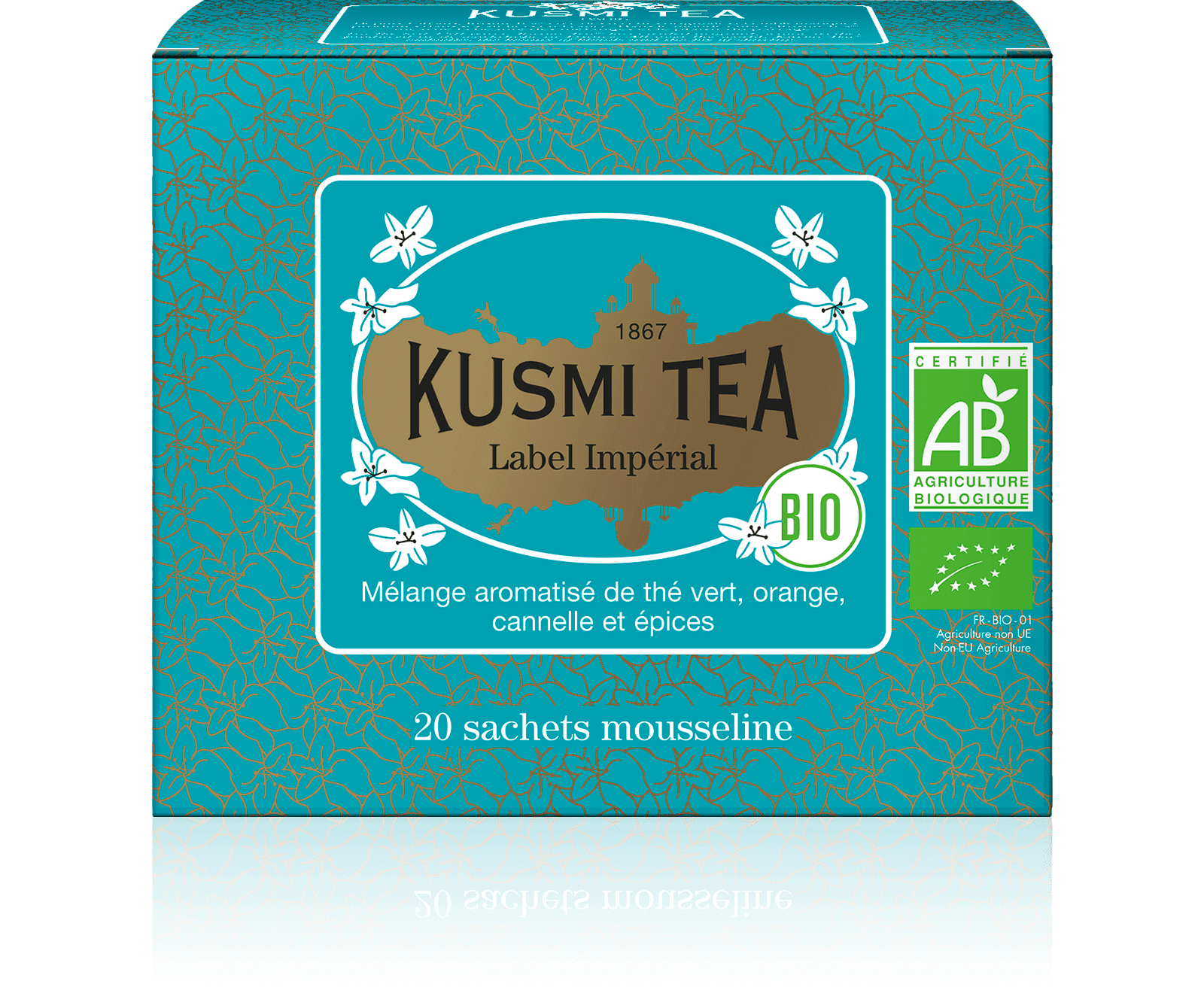 Label Imperial bio - Thé vert, épices, cannelle - Sachets de thé - Kusmi Tea