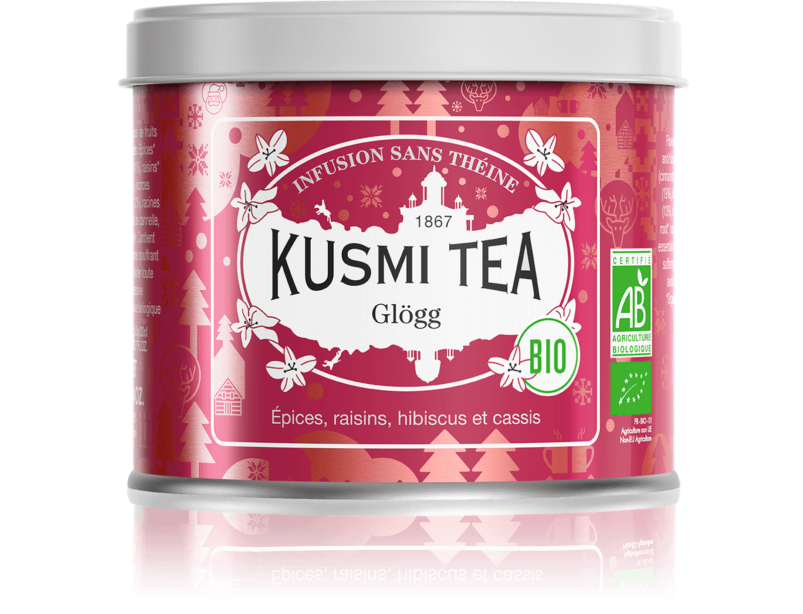 Glögg Infusion bio - Mélange aromatisé d'épices, de fruits et d'hibiscus - Boite à thé en vrac - Kusmi Tea