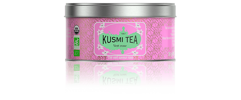 Thé vert bio saveur rose - Vert rose bio - Boite à thé en vrac - Kusmi Tea