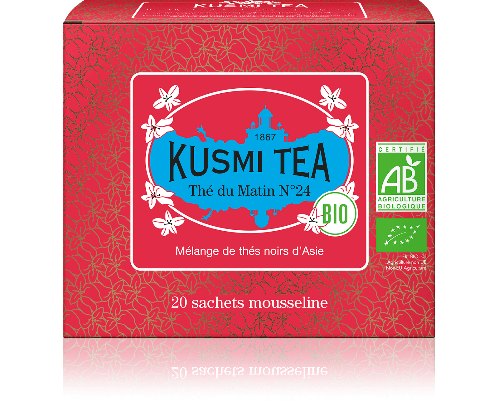 Thé du matin N°24 bio - Mélange de thés noirs d’Asie - Sachets de thé bio - Kusmi Tea