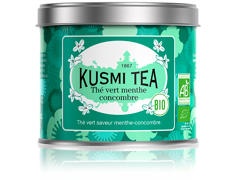 Thé vert menthe concombre bio - Thé vert saveur menthe-concombre - Boite à thé en vrac - Kusmi Tea