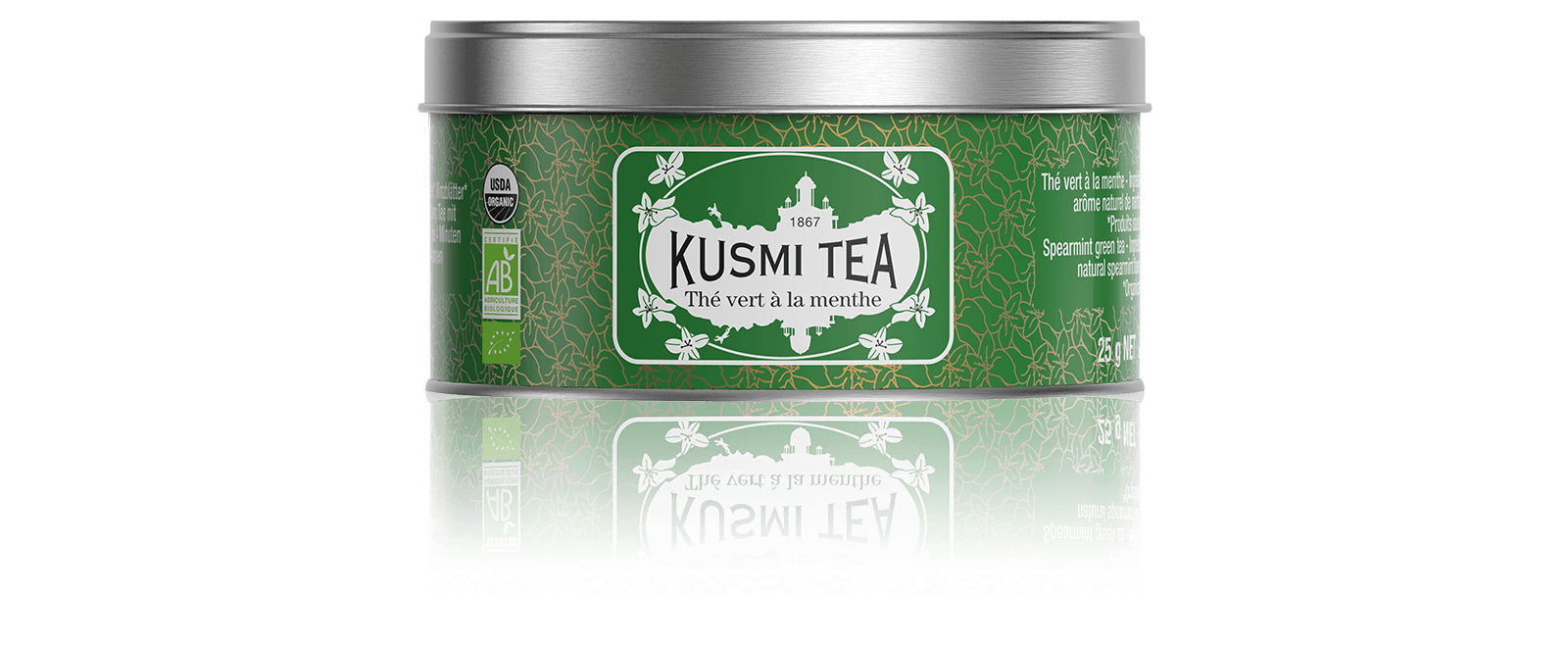 Thé vert à la menthe bio - Thé vert à la menthe - Boite à thé en vrac - Kusmi Tea
