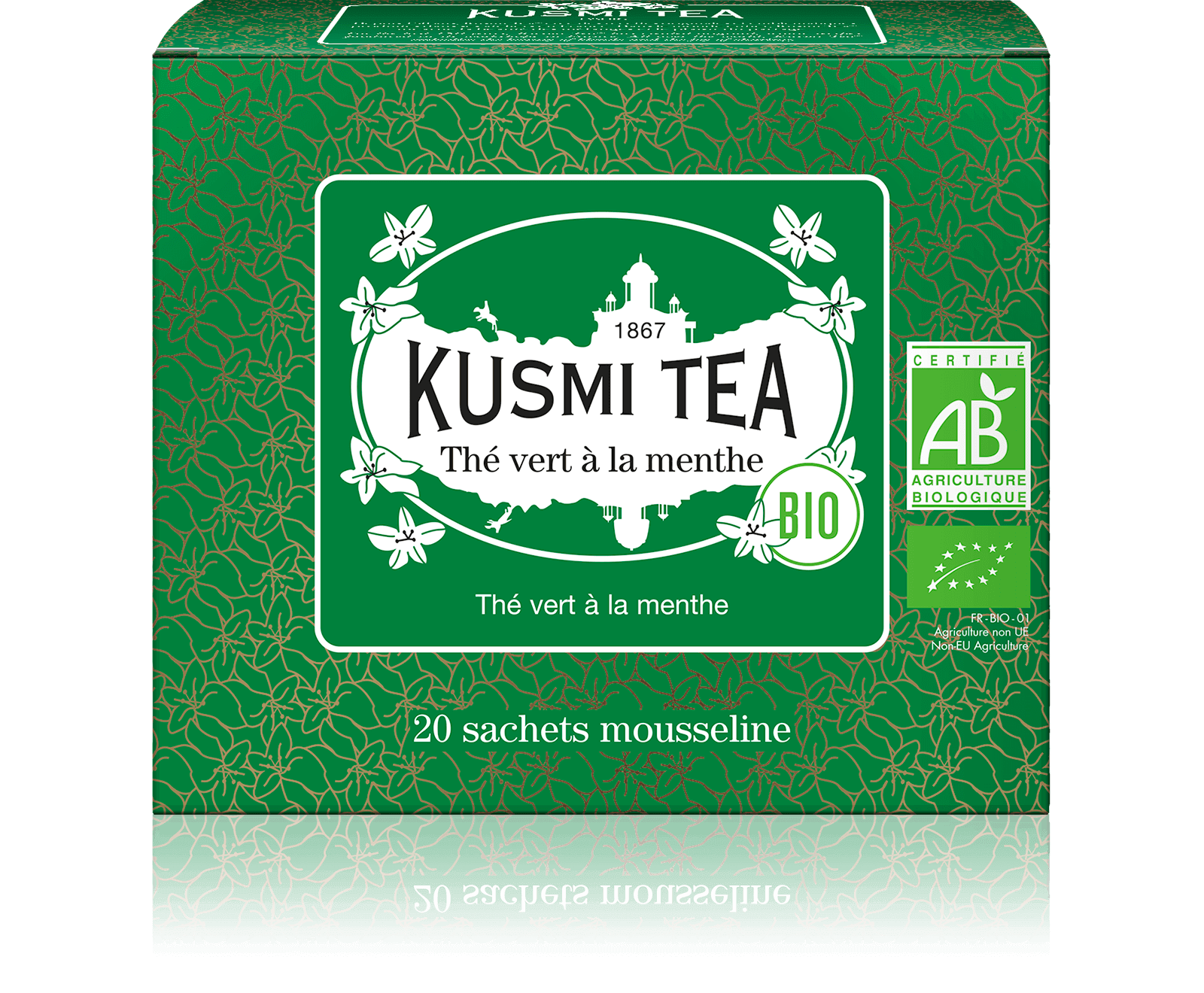 Thé vert à la menthe bio - Thé vert à la menthe - Sachets de thé bio - Kusmi Tea